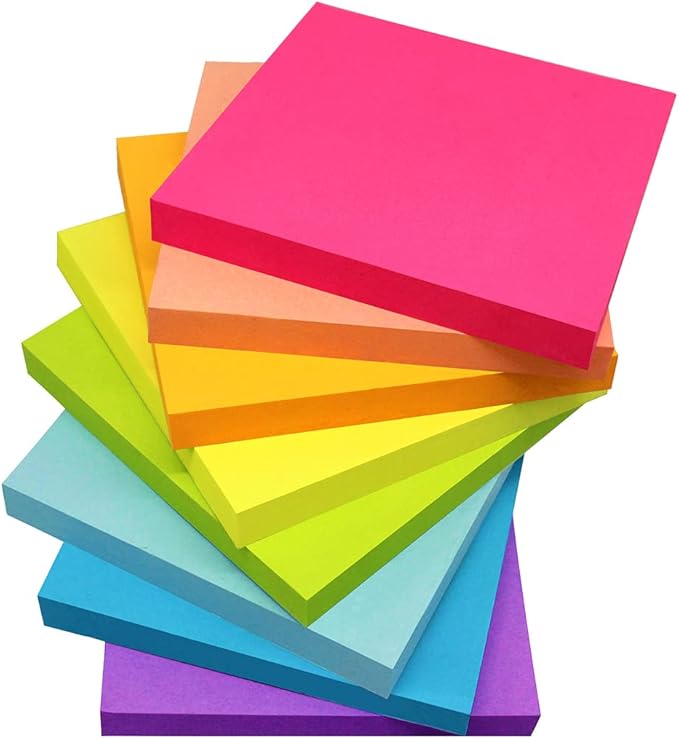 Vanpad Pop Up Sticky Notes 3x3 Inches,Bright Colors Refills Self-Stick Pads, Easy to Post for Home, Office, Notebook, 8 Pads/Pack
