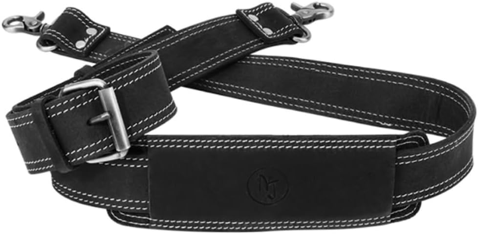 NJ Leatherworks Leather Bag Strap, Adjustable Replacement Shoulder Strap for Messenger, Duffel, Laptop, Camera Bags or Purses