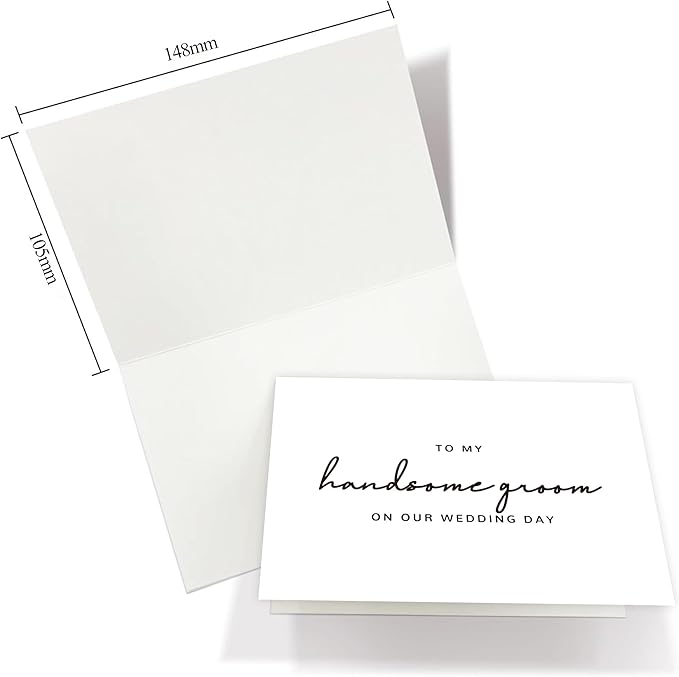 Set of 2 Wedding Cards for Bride and Groom with Matching Envelopes, To My Bride on our Wedding Day Card, To My Groom on our Wedding Day Card.（Groom/Bride C）