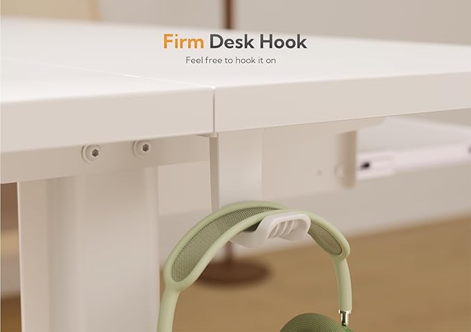 Standing Desk with Keyboard Tray, Electric Standing Desk Adjustable Height, 55x24 Inches Sit Stand up Desk with Splice Board, Raising Desk for Home Office, White