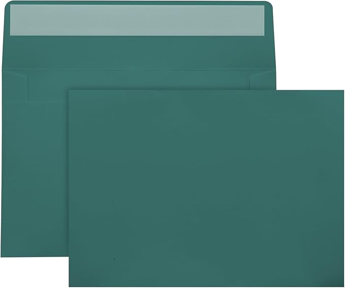 50 Packs Dark Green A7 Envelopes,5x7 Envelopes,5x7 Envelopes for Invitations,Printable invitation envelope,Photos, postcards, greeting cards, mailings, Wedding Self-sealing Envelopes (Dark Green)