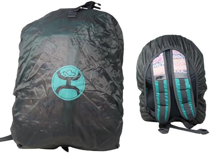 HOOEY Ox 40 Liter Hiking Backpack Rain Cover Hat Strap Laptop Sleeve Hydro Pockets (Turquoise/Pink)