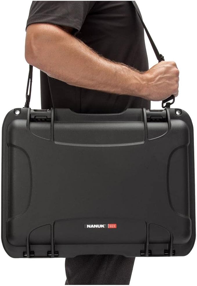 Nanuk 923 Hard Case with Sleeve & Shoulder Strap for 15" Laptop, Black