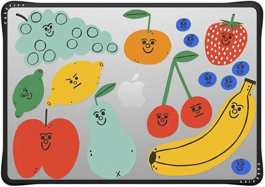 CASETiFY Impact MacBook Air 15" (2023/2024) Case [Enhanced Protective Corner Design/Ventilation Cutouts/Anti-Slip Grip] - Fruit Salad MacBook Case - Clear Black