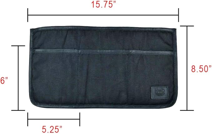 Hide & Drink, Waxed Canvas Laptop Protector W/Storage Pockets, Briefcase Organizer, Insert Handbag, Handmade :: Charcoal Black