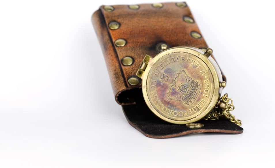 Handmade Antique Vintage Brass Compass | Exquisite Nautical Compass | Home Decor | Pocket Compass Gift for Every Occasion | Super7One