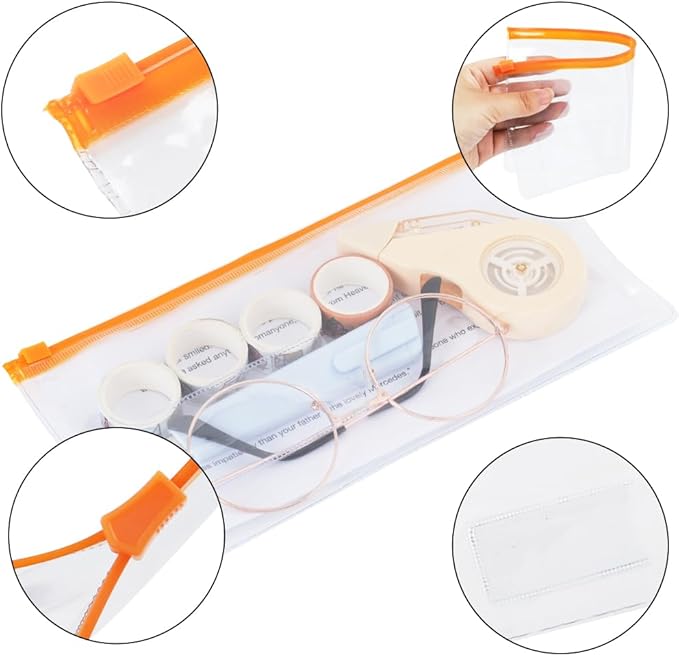 EOOUT 24pcs Poly Zip Envelope, Plastic Envelope, Reusable Envelopes, 9 x 4.7 Inches, A6 Size, 10 Colors, for Office Supplies