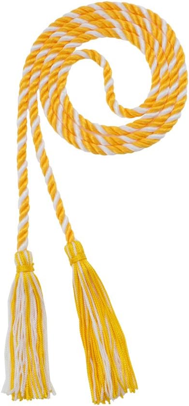 Tassel Depot Graduation Honor Cord - Gold/White - Every School Color Available - Made in USA