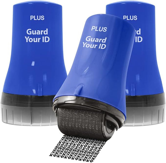 Wide Advanced Identity Security Roller, Fast, and Easy to use Without Shredding for Privacy and Identity Theft Protection by Guard Your ID, As Seen on TV (Wide 3-Pack, Blue)