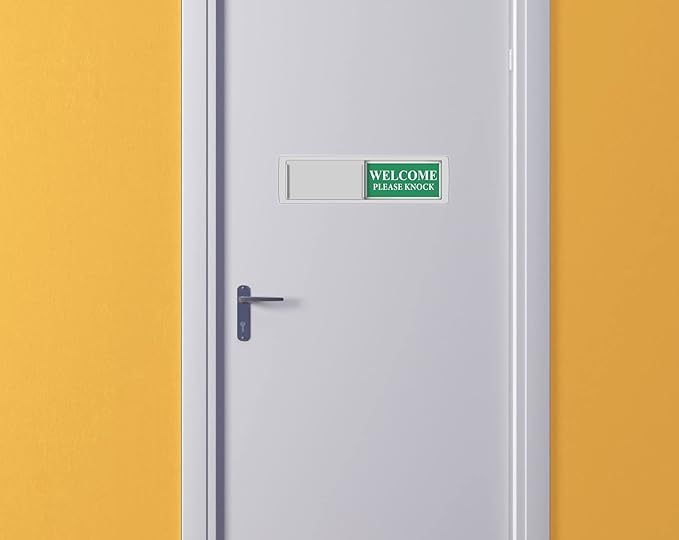 Do Not Disturb Sign, Privacy Door Sign, Please Knock Sign for Home Office Restroom Conference Hospital Hotel, Non-Scratch Magnetic Slider Door Indicator Signs, 7"×2" - Silver