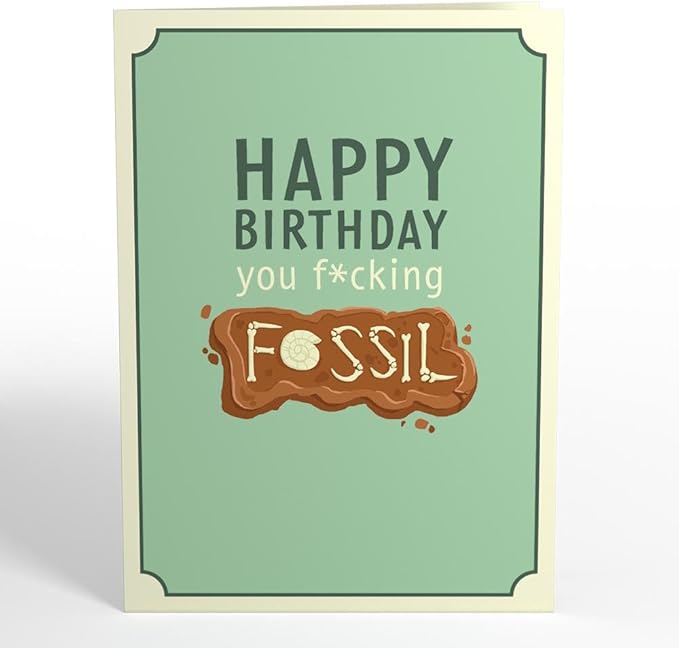 Lovepop Birthday Pop-Up Card for Her, Him, Men, Women - 3D Animal Greeting Cards - You F*cking Fossil - 5" x 7" - Blank Notecard & Envelope Included
