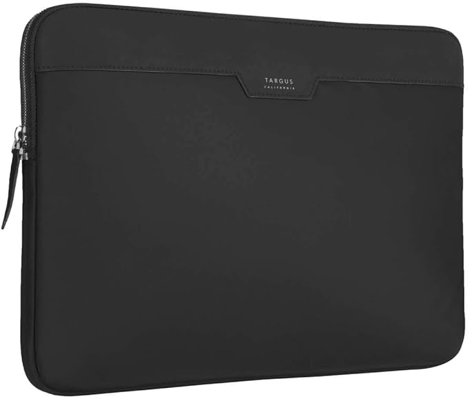 Targus Newport Modern Style Sleeve with Durable Water-Repellent Nylon, Back Zip Pocket Pouch, Protective Slipcase fits 11-12-Inch Laptop/Notebook, Black (TSS1001GL)