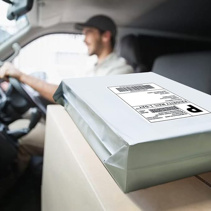 POLYSELLS 1000 pcs 14.5x19 Inches White x Silver Poly Mailers Shipping Envelopes, Strong Adhesive Sealing, Waterproof, and Tear-resistant Postal Mailing Bags for Clothing, Books, and Accessories