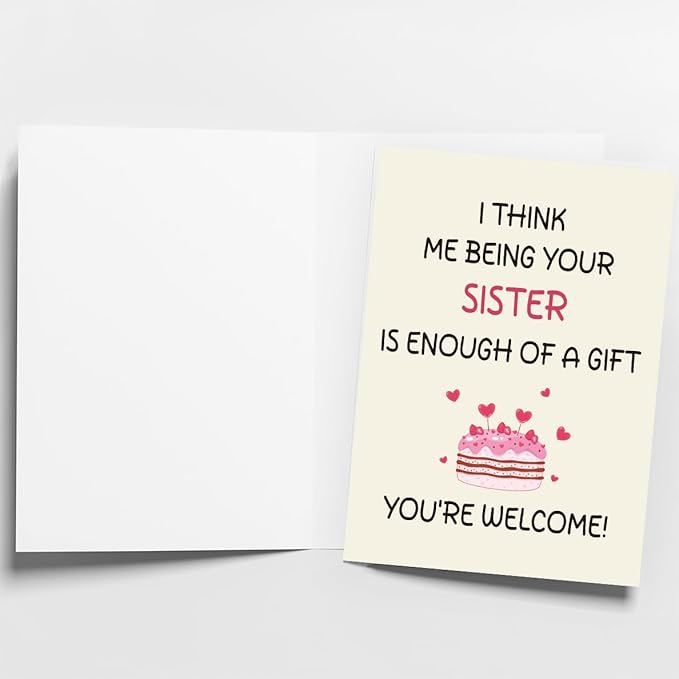 Sister Birthday Card | Birthday Card for Sister | Birthday Card Sister | Happy Birthday Sister Card | Funny Sister Birthday Card | Birthday Cards for Sister