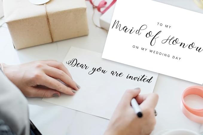 YiKaLus Wedding Day Thank You Card for Maid of Honour, Blank Inside