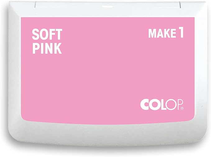 COLOP Make Series, Ink Stamp Pads, with Non-Toxic Premium Ink, Water-Based Acid-Free (Soft Pink, Make 1-1-15/16" x 3-1/2")