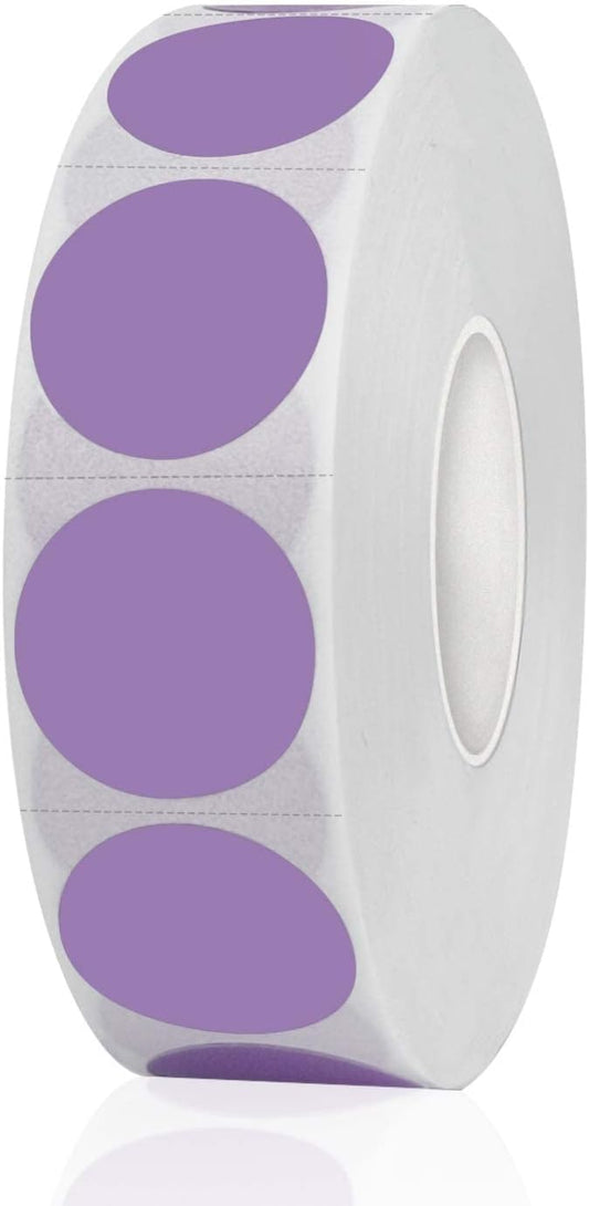 1200 Pieces 0.75 Inch Round Color Coding Label Garage Sale Stickers Blank Yard Sale Price Stickers Permanent Adhesive Dots,Easily Writable with Perforation Line (Purple)