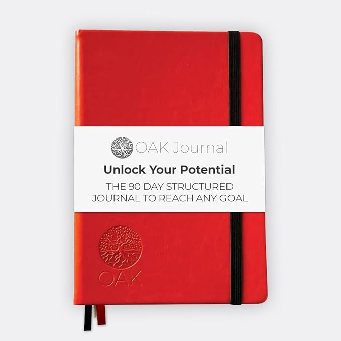 The OAK Journal Orange Smart Goal Planner Journal and Planner for Full Focus and Best Self Quarterly Goal Planner & Daily Gratitude Journal