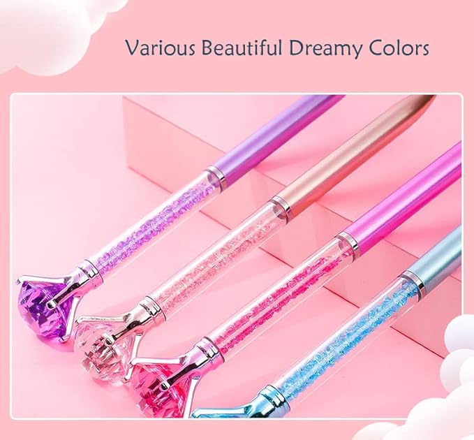 Diamond Pens Pack of 10 ，Big Crystal Diamond Ballpoint Pens Retractable Metal Quicksand l Pens ，for Office Supplies, Decorations, Women Gift(10 pens)…