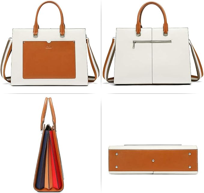 CLUCI Briefcase for Women Vegan Leather 15.6 Inch Laptop Bag Large Pocket Business Ladies Shoulder Bag