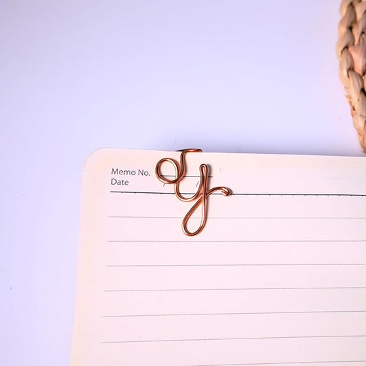 Personalized Initial Copper Bookmark, Set of 5, Handmade Copper Gift for Her, Him, Couple on Birthday, Wedding Anniversary, Alphabet Bookmark (Y)