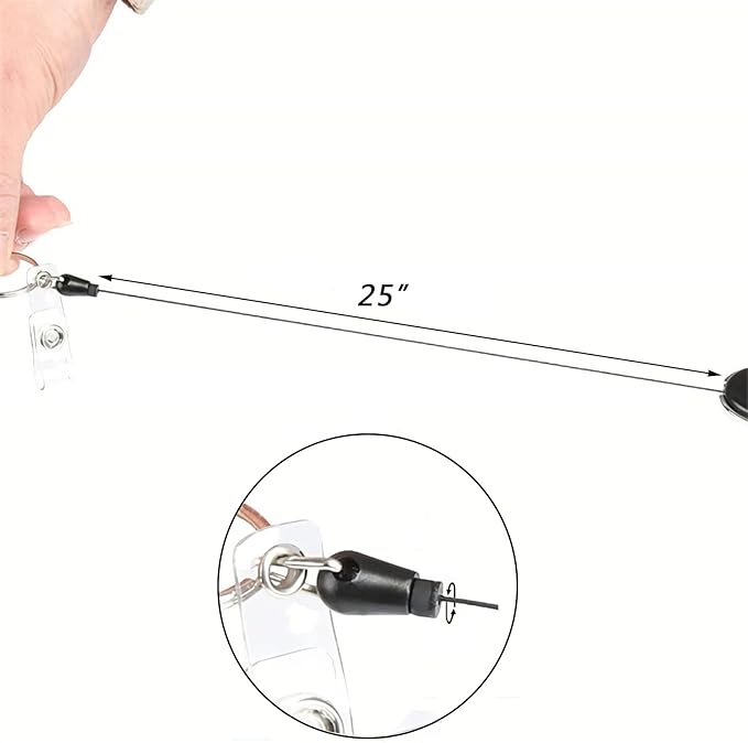 VIQWYIC 2 Pack Retractable ID Badge Holder with Clip, ID Name Badge Reels with Bling Rhinestones Retractable Card Holder for Office Worker Teacher Doctor Nurse(Black&Silver)