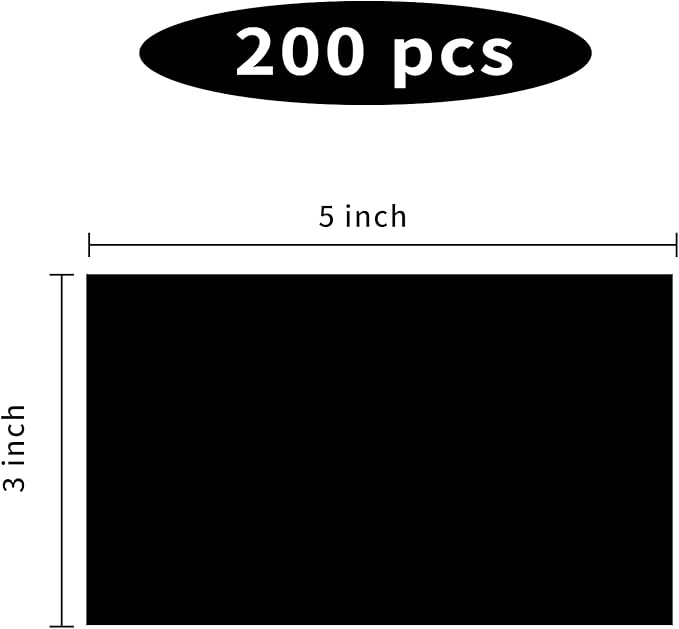 Colored Labels Stickers 3 x 5 Inch, Removable Rectangular Moving Labels, Large Color Coding Labels Moving Stickers- 200 Pack/Black