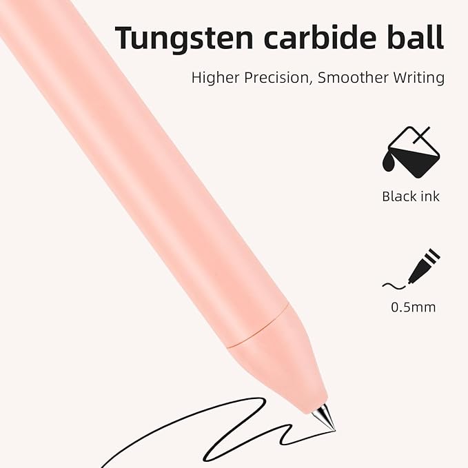 NUSIGN Gel Pens, 10 Pcs 0.5mm Retractable Black Ink Fine Point Rolling Ball Gel Pen, Smooth Writing No Bleed for Journaling Note Taking, Home School Office Supplies