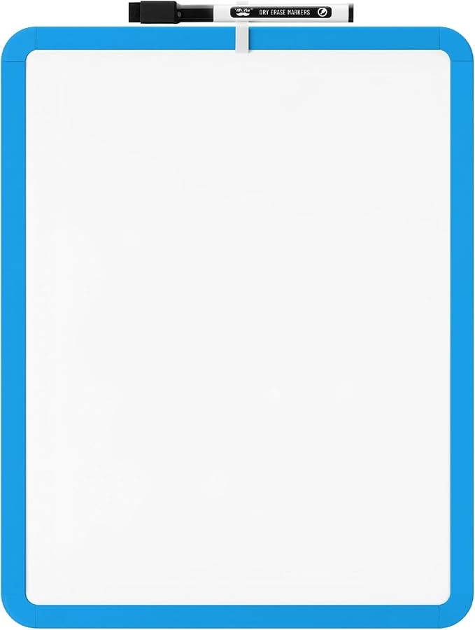 Mr. Pen- Dry Erase Board, 14” x 11” with a Black Dry Erase Marker, Blue Frame, Small White Board, White Board for Kids, White Board for Students, Small Dry Erase Board, Mini White Board