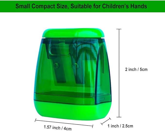 Colored Pencil Sharpener Manual, 4pcs Small Handheld Pencil Sharpeners Dual Holes with Lid for Kids Adults at Classroom School Office Home