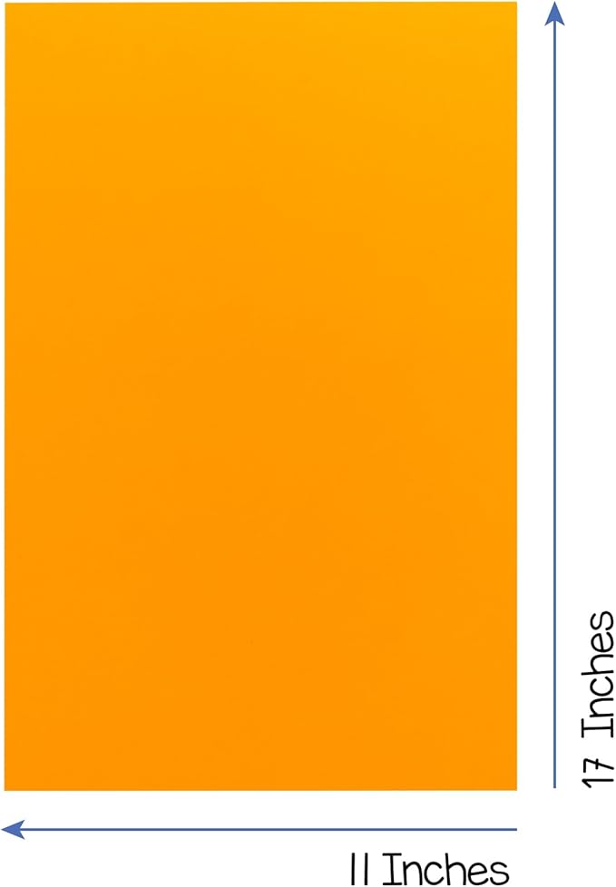 Hygloss Light Orange Colored Paper - 24 lb, 89 GSM, Acid-Free, Fade-Resistant, 11x17-Inch Ledger Size Color Copy Paper, 90 Sheets