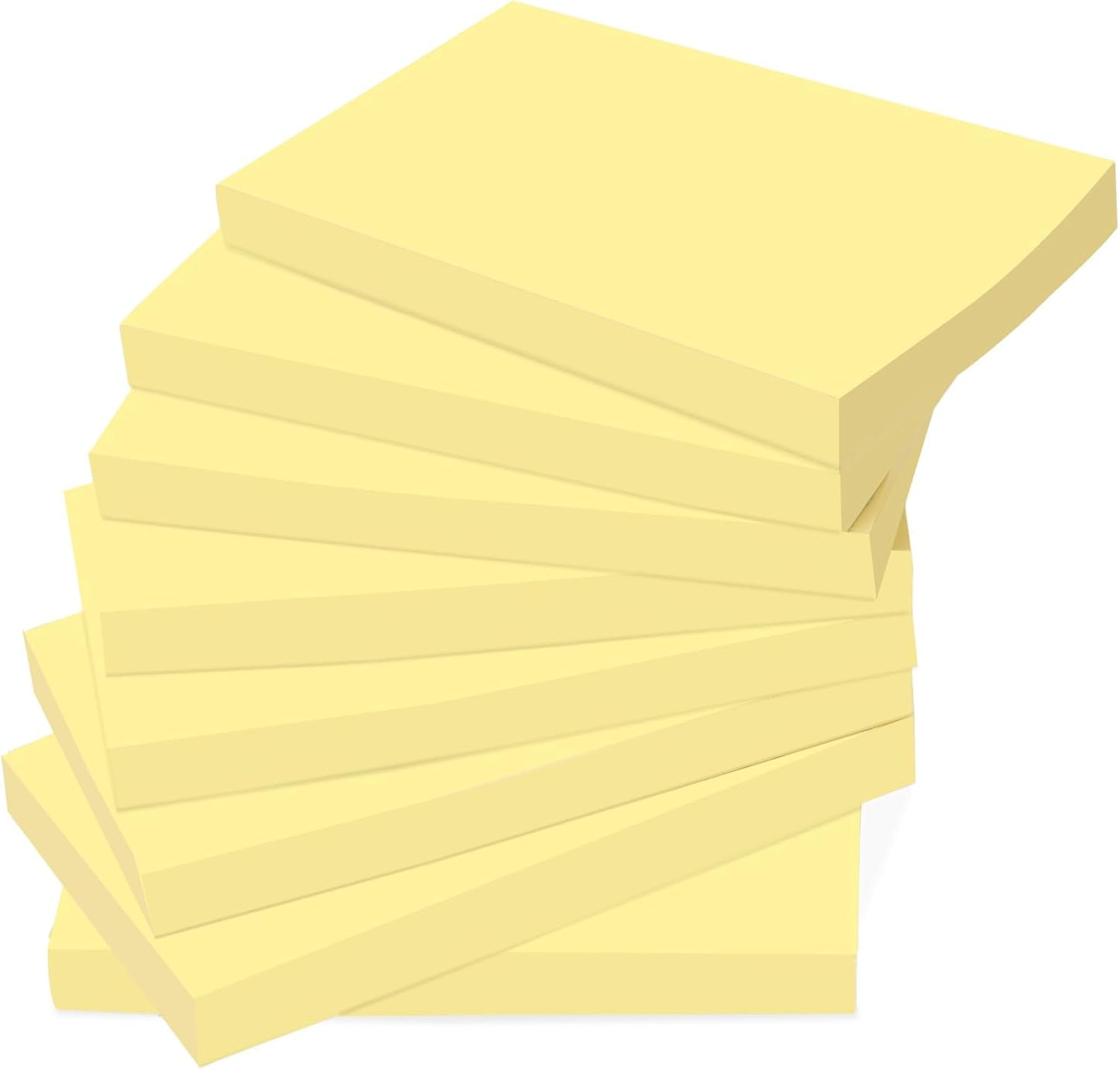 (12 Pads) Large Sticky Notes Yellow 3 x 5in,1200 pcs Self-Stick Notes,100 Sheets/Pad Bright Colors Post Pads,Super Adhesive Sticky Pads Recyclable for Office,Shool,Home,Notebook,Meeting,Clean Removal