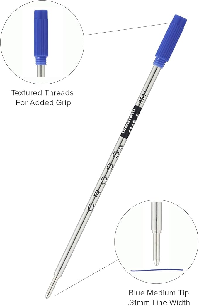 New+Cross blue medium ball-point pen refill