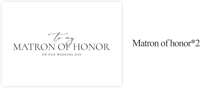 Matron of Honor Proposal Gifts for Wedding Day, To My Matron of Honor On Our Wedding Day Cards.（Matron of Honor A）