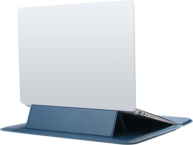 Megoo 13" Laptop Case Sleeve Compatible with Microsoft Surface Laptop 6 13.5", MacBook Air/Pro, Samsung Galaxy Book/Chromebook 13.3” PU Leather Carry Stand Case for 13" 14" Tablet Chromebook(Blue)