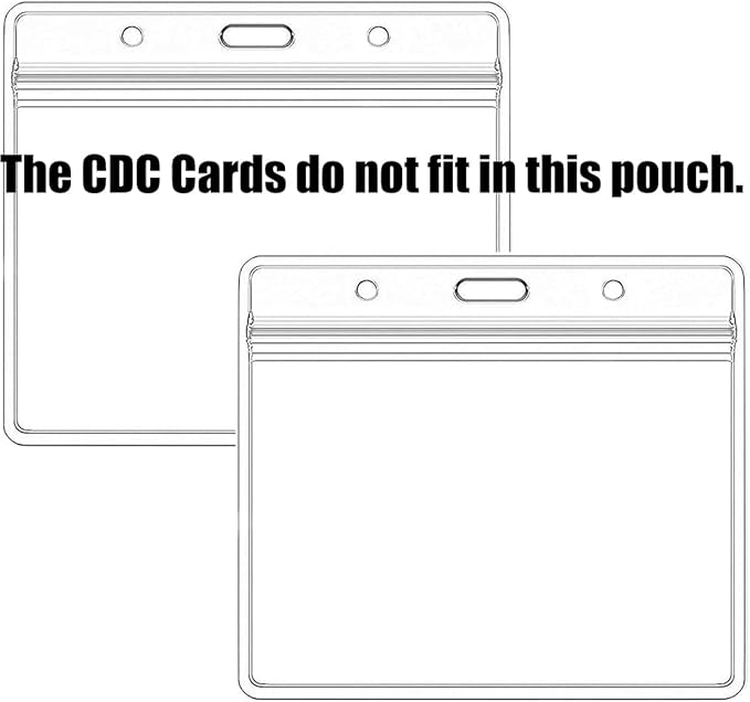 Extra Thick Horizontal ID Card Name Tag Badge Holder with Waterproof Type Resealable Zip (Holders, 100Packs)