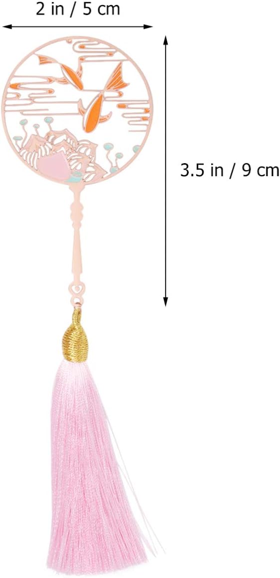 TOYANDONA Retro Bookmarks Brass Bookmarks Metal Retro Bookmarks Chinese Metal Bookmarks Chinese Rose Gold Bookmark Gold Plated Bookmark Book Manager Magnet Bookmarks Label Tassel