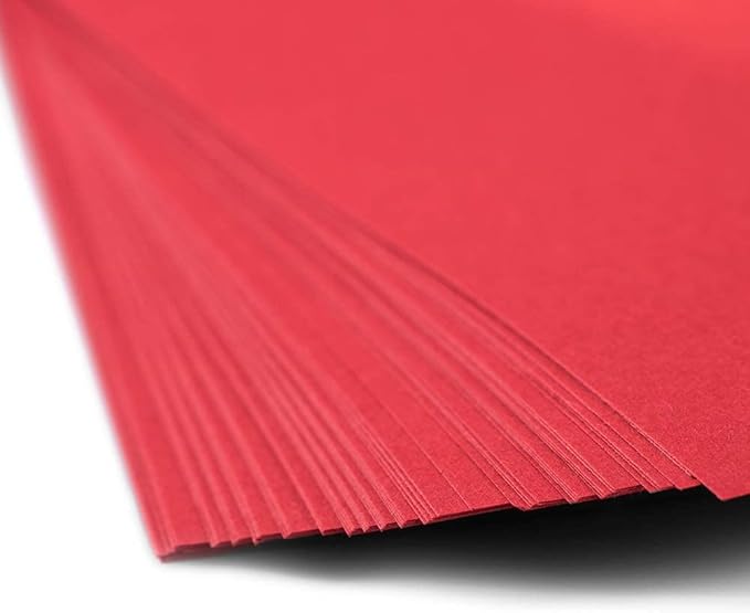 JAM PAPER Colored 24lb Paper - 90 gsm - 8.5 x 11 - Red Recycled - 50 Sheets/Pack