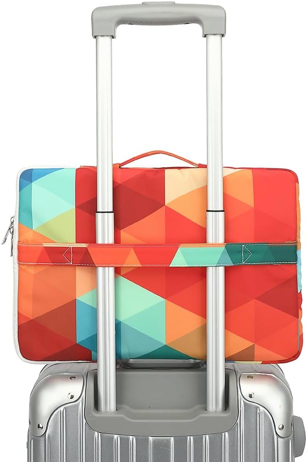 canvaslife 360° Protective Laptop Sleeve Case Bag Cover with Handle For iPad 12.9 inch,MacBook Pro Air 13" and 12.5 inch-13.3 inch Laptop (Rainbow peacock)