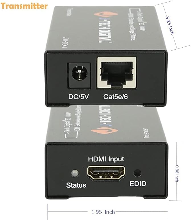 J-Tech Digital HDMI Extender over cat5e/6 1080P@200ft HDMI Balun Over Single Ethernet Supports EDID Copy Compatible with Dolby Digital DTS