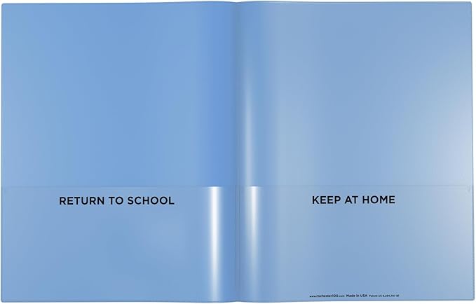 Nicky's Folders® English Communicator, Parent-Teacher Folder, Patented Tear-Resistant Flexible Plastic 2 Inside Pockets, 2 Exterior Sleeves, Letter Size Paper, Single Color(24 Pack) (Powder Blue)