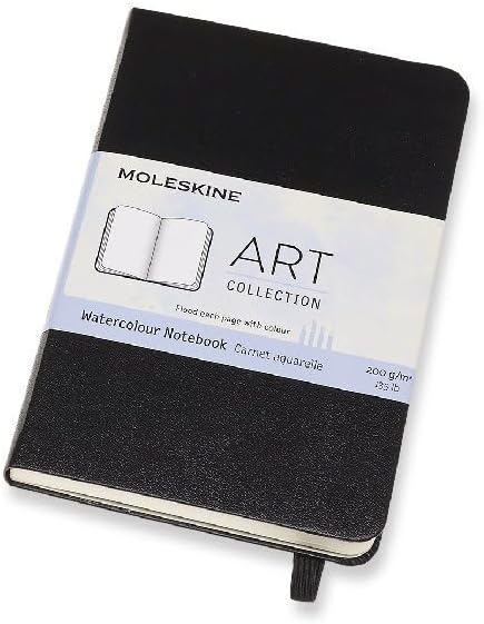 Moleskine Art Watercolor Notebook, Hard Cover, Pocket (3.5" x 5.5") Plain/Blank, Black, 60 Pages
