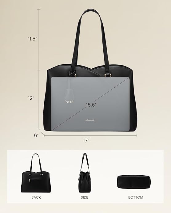 LOVEVOOK Laptop Tote Bag for Women, Work Bags Teacher Tote Bag, Leather Computer Bag Purses Handbag Professional Briefcase