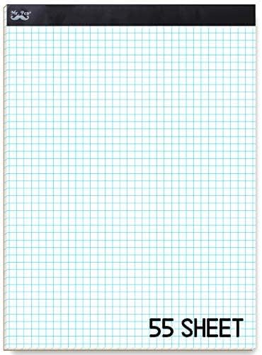 Mr. Pen Graph Paper, 5x5 (5 Squares per inch), 11"x8.5" Engineering Graph Paper Pad, 55 Sheet