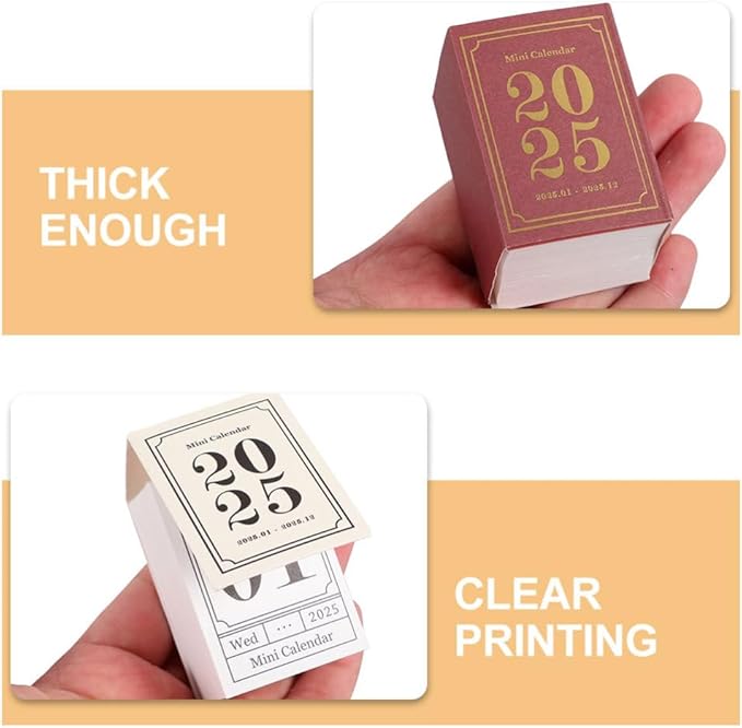 Operitacx Mini Desk Calendar 2025, 8pcs Tear Off Desktop Calendar 2025 Mini Daily Calendar Table Calendar for Scheduler Planner Agenda Organizer Home Office