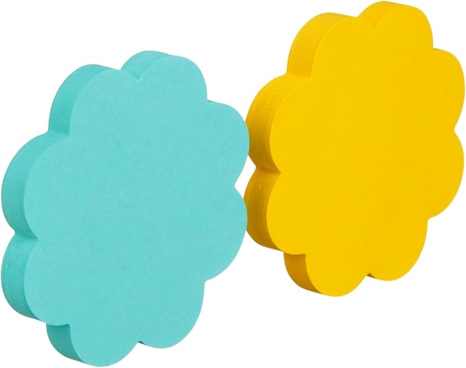 Post-it Notes, Daisy Shape, Assorted Colors, 2.6x2.6 in, 2 Pads, 75 Sheets/Pad (7350-DSY)