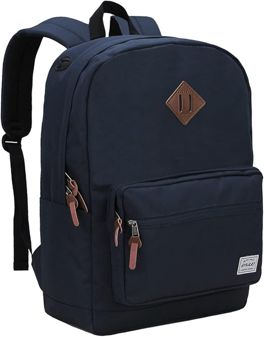 RAVUO Laptop Backpack, Water Resistant Unisex Backpack Mens Casual Daypack Bookbag for Travel College Blue