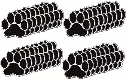 Black Paw Print Paper Cutout Student Badge - Bulletin Board Decor Shapes - 36 Pieces