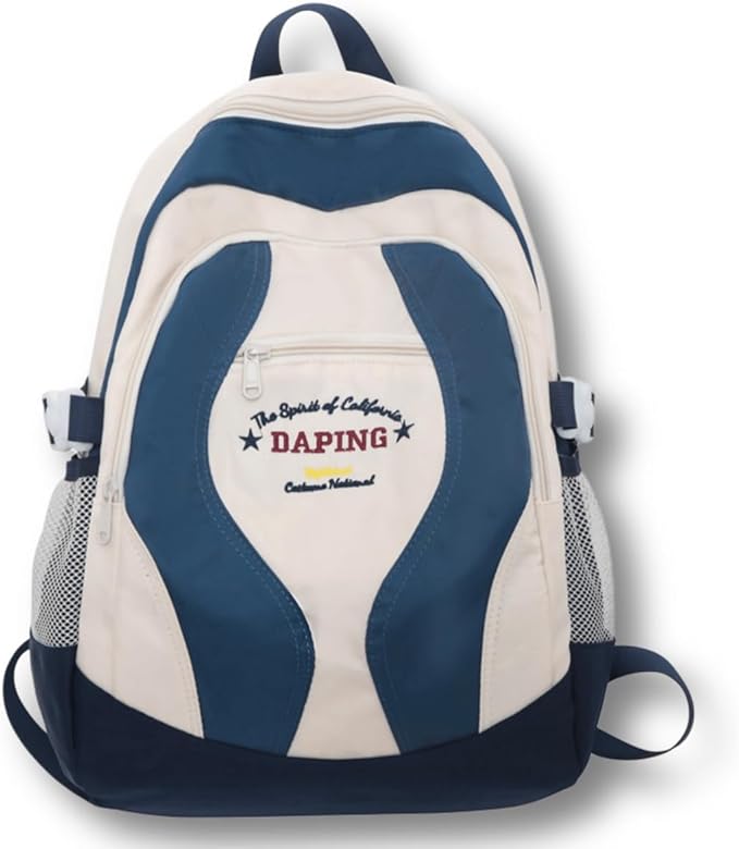 Teclado Fashion Backpack Large Bookbag Waterproof Laptop Bag Lightweight Casual Travel Daypacks (Blue)