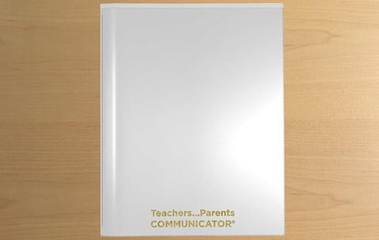 Nicky's Folders® English Communicator, Parent-Teacher Folder, Patented Tear-Resistant Flexible Plastic 2 Inside Pockets, 2 Exterior Sleeves, Letter Size Paper, Single Color(24 Pack) (White)